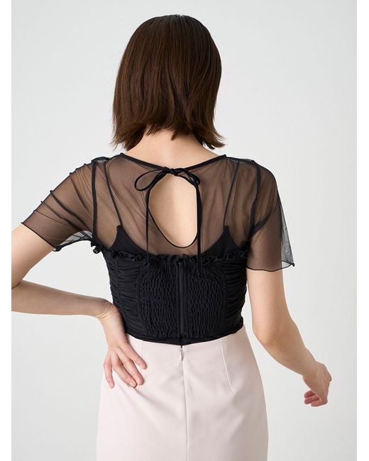SNIDEL Black Ruched Bustier Tops