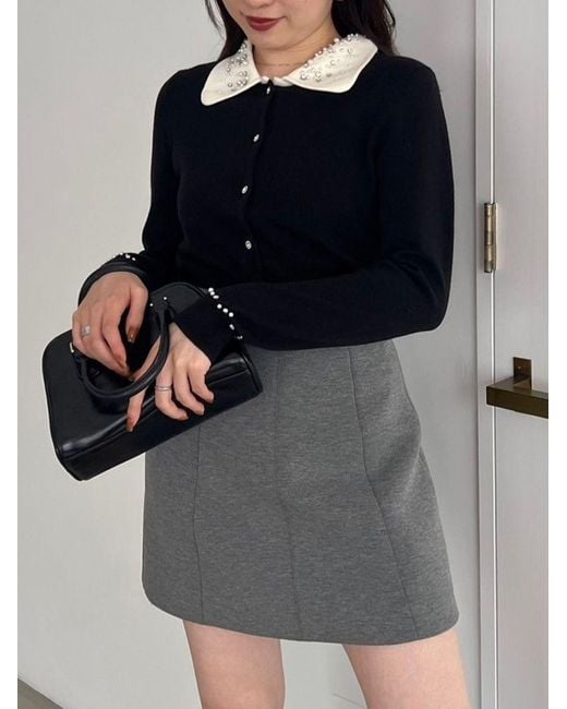 SNIDEL Gray Variety Structure Mini Skirt