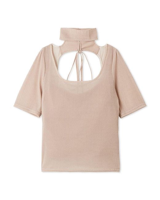 SNIDEL White Flocky Tulle Cut Pullover