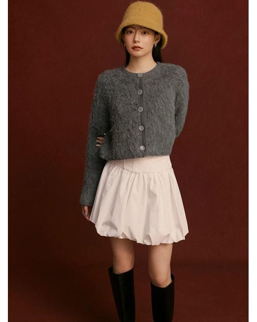 SNIDEL Black Balloon Mini Skirt