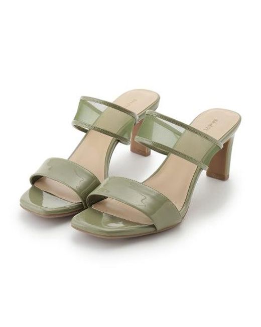 SNIDEL Black Sheer Slip Heeled Mule Sandals