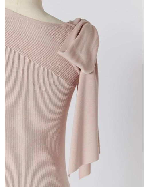 SNIDEL Natural Ribbon Shoulder Knit Pullover