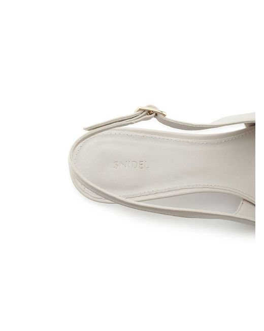 SNIDEL Natural Pointed Toe Bow Slingback Heels