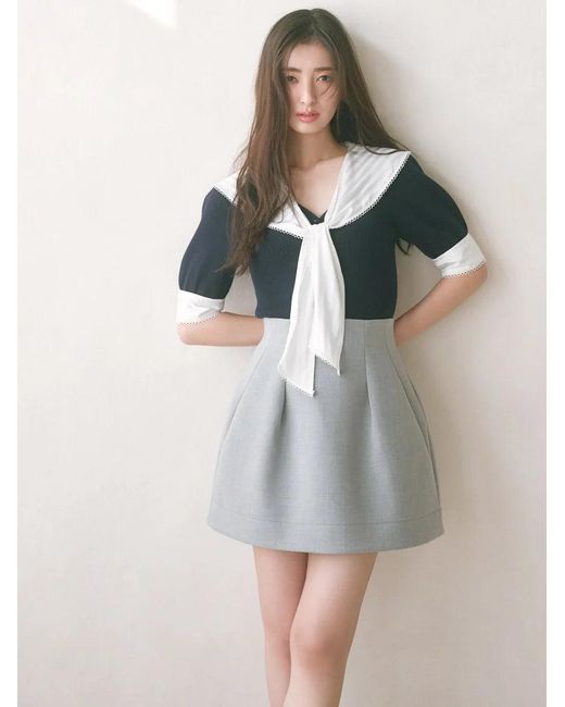 SNIDEL Black Structure Skirt Shorts