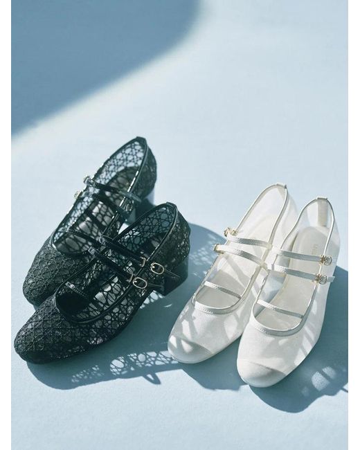 SNIDEL Black Strap Ballet Shoes