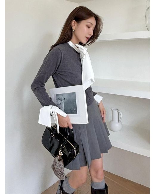 SNIDEL Gray Pleated Skort Shorts