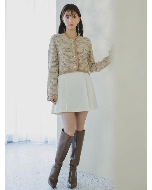 SNIDEL Natural Pleated Mini Skort