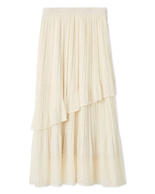 SNIDEL Green High-Waisted Pleated Midi Skirt