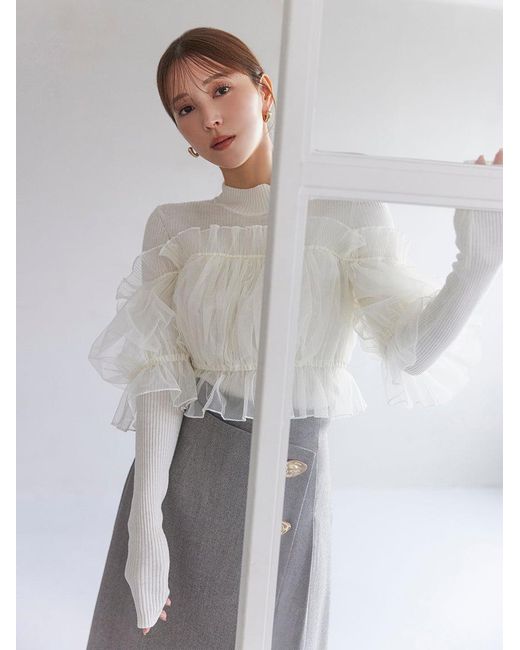 SNIDEL White Wrap-Pleat Skirt