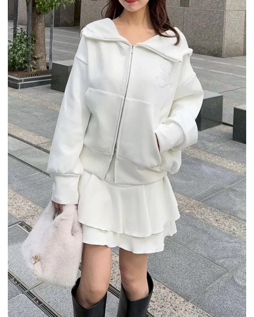 SNIDEL White Bonded Skort Shorts