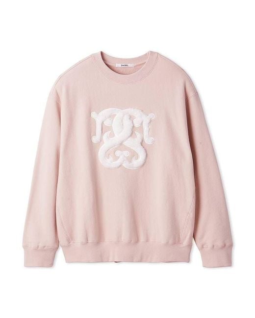 SNIDEL Blue Boa Logo Sweat Pullover