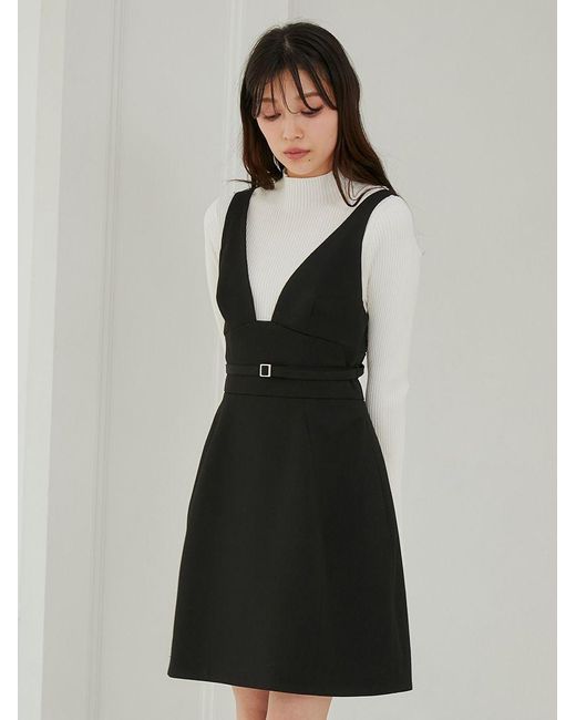 SNIDEL Black Designer Mini Dress
