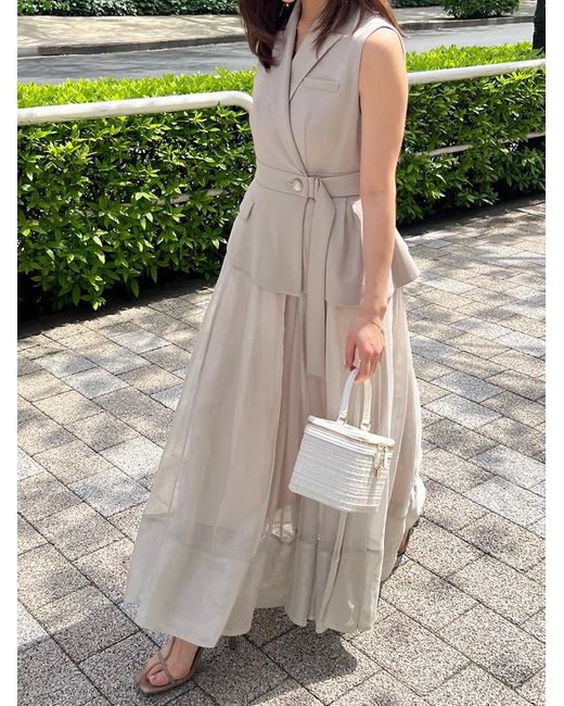 SNIDEL Natural Docking Vest Dress