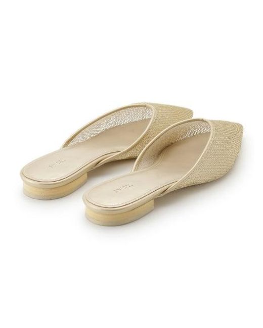 SNIDEL White Sabot Mesh Flat Mule