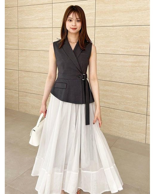 SNIDEL Natural Docking Vest Dress