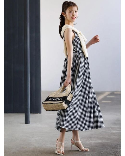 SNIDEL Black Open-Back Designed Dress