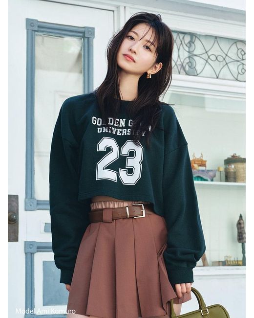 SNIDEL Brown Layered Design Pleated Skort