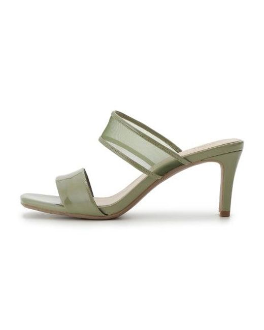 SNIDEL Black Sheer Slip Heeled Mule Sandals