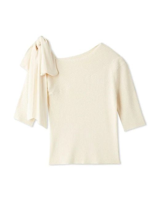 SNIDEL Natural Ribbon Shoulder Knit Pullover