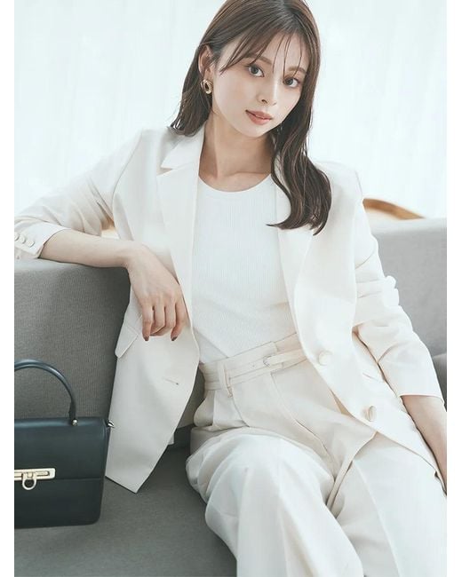 SNIDEL White Minimalist Lightweight Lined Blazer