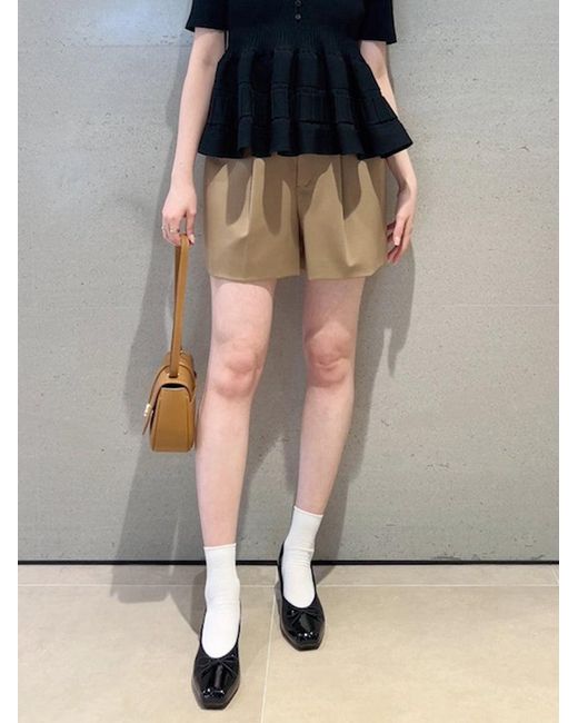 SNIDEL White Structured Shorts