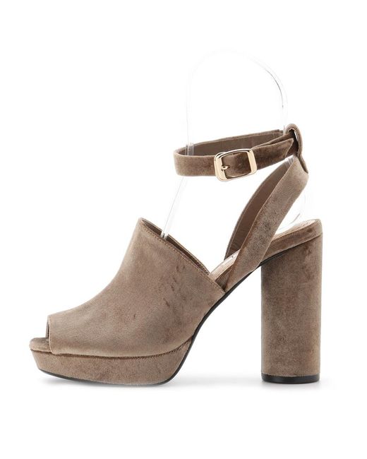 SNIDEL Black Strapped Circle Heeled Sandals
