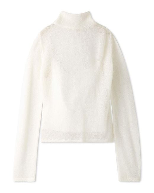 SNIDEL Black Back-Open Mohair Knit Pullover
