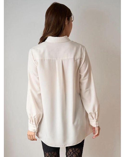 SNIDEL White Layered Button-Down Top With Printed Bralette