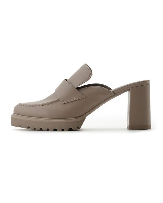 SNIDEL Black Open Back Heel Loafer Sabot