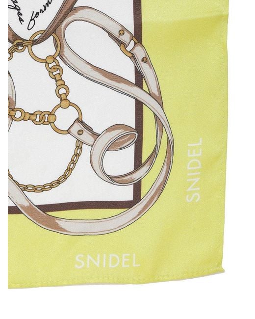 SNIDEL Blue Square Frame Design Scarf
