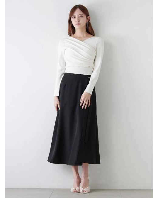 SNIDEL Black Cache-Coeur Knit Pullover Knitted Top
