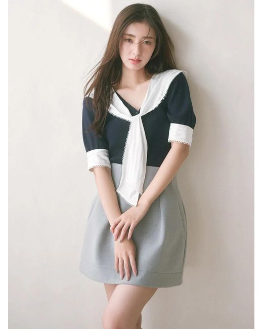 SNIDEL Black Structure Skirt Shorts