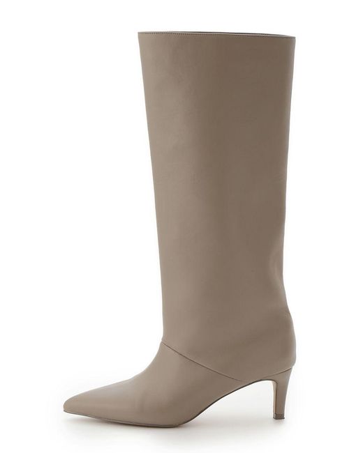 SNIDEL Brown Pointed-Toe Heeled Knee-High Boots