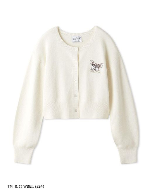 SNIDEL Pink Gremlins Special Order Embroidery Cropped Cardigan