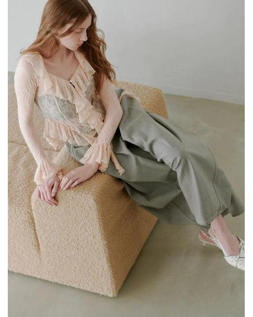 SNIDEL Natural Cut Lace Ruffle Pullover