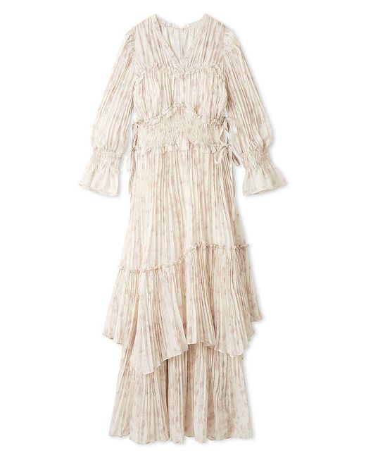 SNIDEL Natural Boho-Inspired Ruffle Layered Maxi Dress