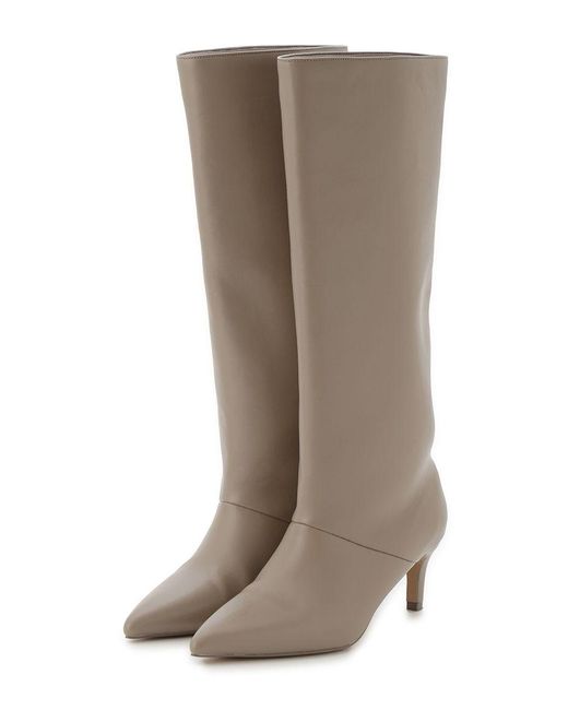 SNIDEL Black Pointed-Toe Heeled Knee-High Boots
