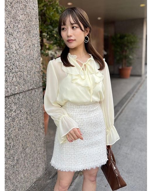 SNIDEL Gray Tweed Skort