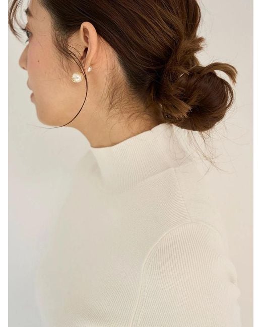 SNIDEL White Balloon Docking Mini Knit Dress