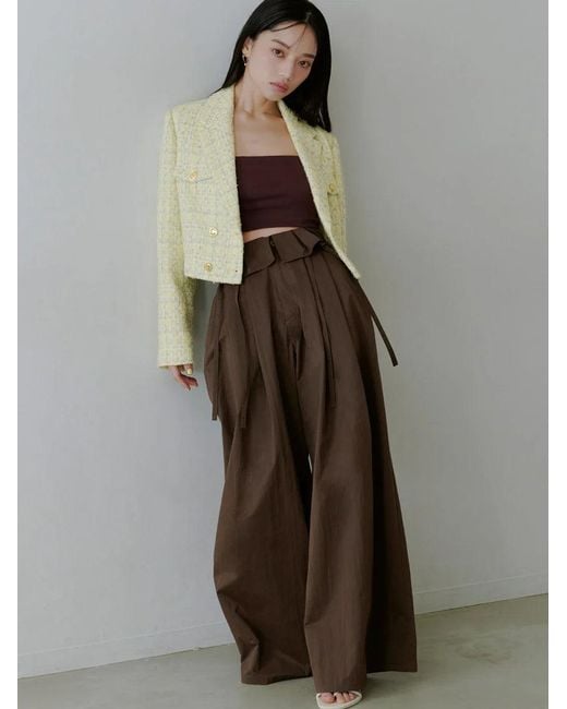 SNIDEL Blue Cropped Tweed Jacket