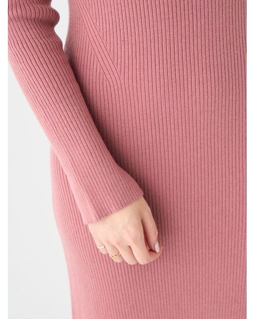 SNIDEL White Elegant Long Sleeve With Back Cut-Out Ribbed Maxi Dress