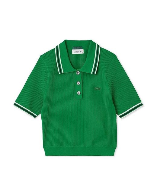 SNIDEL White Lacoste Polo Knit