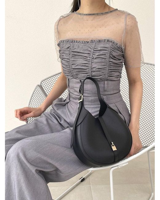 SNIDEL Black Ruched Bustier Tops