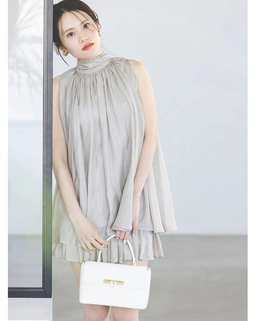 SNIDEL Blue Gathered Sleeveless Blouse Set