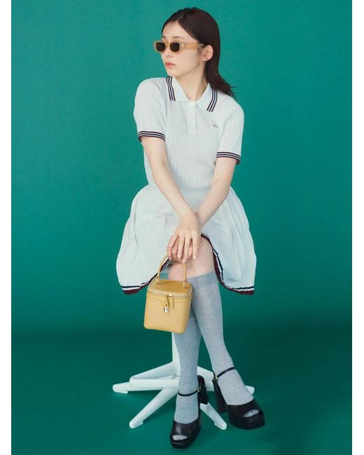 SNIDEL White Lacoste Polo Knit