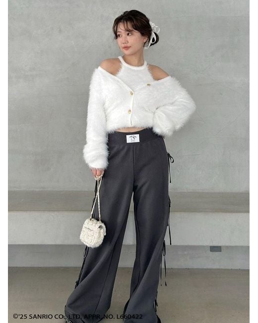 SNIDEL Purple [Hello Kitty] Lace-Up Pants