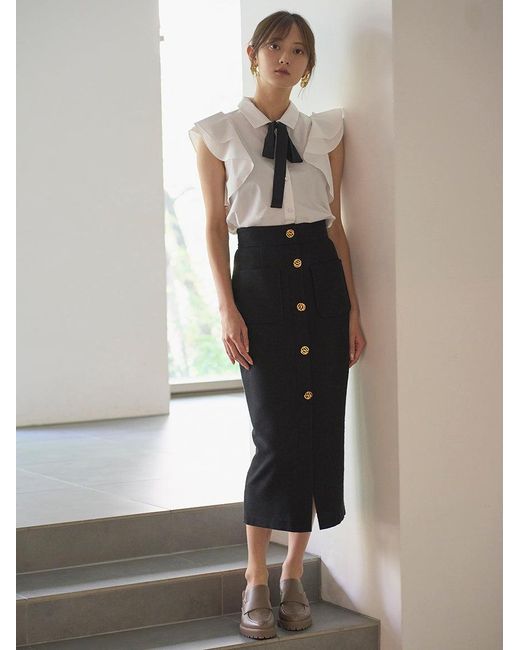 SNIDEL Black Open Back Heel Loafer Sabot