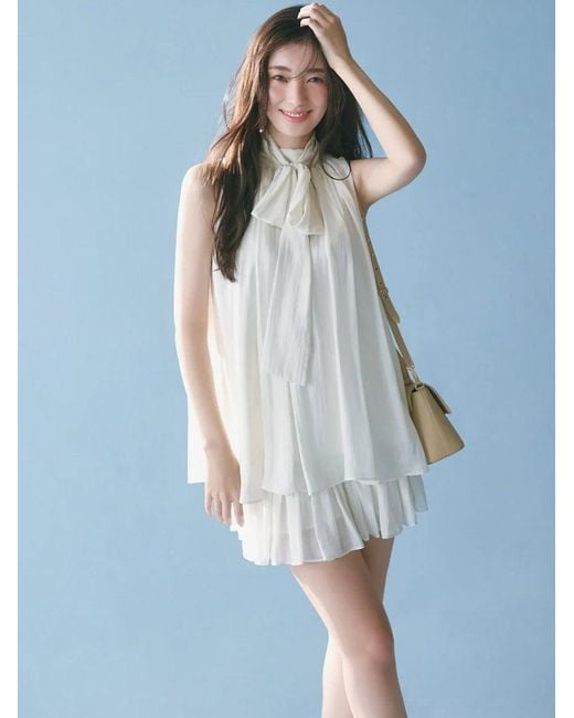 SNIDEL Blue Gathered Sleeveless Blouse Set