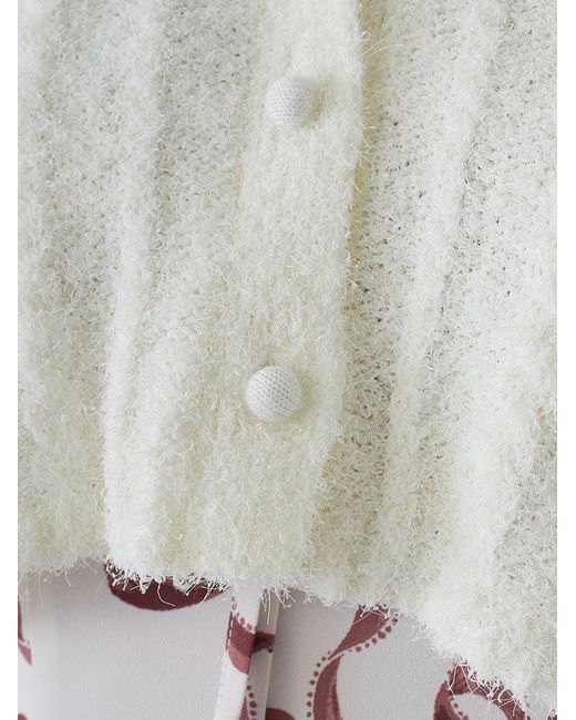 SNIDEL White Ribbon Button Up Cardigan