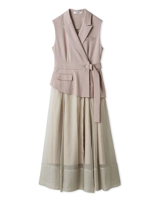 SNIDEL Natural Docking Vest Dress